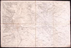 1880 Budapest és környéke vászon térkép / Canvas map 40x28 cm