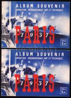 1937 Párizs Művészet és technika kiállítás 2 db 2x40 db levélzárót tartalmazó füzet ívben és ívdarabokban / Paris Expo poster stamps 2 booklets