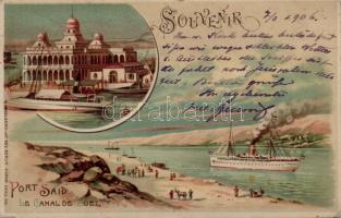 Port Said, Suez Canal, litho (small tear)