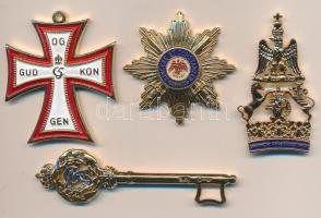 Németország / Dánia "Vörös Sas Rend", a "Vesztfáliai Korona Rendje", a "Daneborg Rend" jelvényeinek + a sachseni kamarási kulcs gyűjtői replikája (4x) T:1 Germany / Denmark Replica of the badges of the "Order of the Red Eagle", "Order of the Crown of Westphalia", "Order of the Dannebrog" + Chamberlain Key of Sachsen (4x) C:UNC