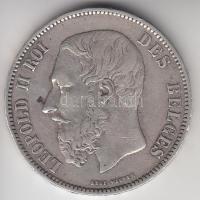 Belgium 1873. 5Fr Ag "II. Lipót" T:2- Belgium 1873. 5 Francs Ag "Leopold II" C:VF