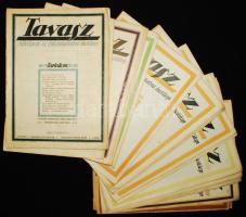 1919-1920 Tavasz. Művészeti és szépirodalmi hetilap. Szerk. Fényes Loránd, Fried János, Nadányi Zoltán, Tabéry Géza, Zsolt Béla. 18 szám (I/2-II/16)