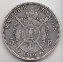 Franciaország / Második Császárság 1869BB 5Fr Ag "III. Napóleon" Strasbourg (25g) T:2-
Fra...