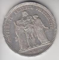 Franciaország / Modern Köztársaság 1873A 5Fr Ag "Herkules" Párizs (25.05g) T:2- France / Modern Republic 1873A 5 Francs Ag "Hercules group" Paris (25.05g) C:VF