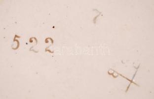 Antik német söröskorsó, mázas kerámia, jelzett, apró mázhiba, m:17 cm