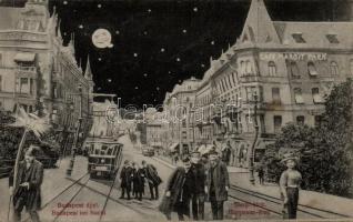 Budapest éjjel, részegek, kollázs / collage