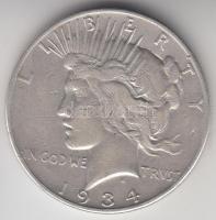 Amerikai Egyesült Államok 1934S 1$ Ag "Peace" T:2-,3 USA 1934S 1 Dollar Ag "Peace" C:VF,F