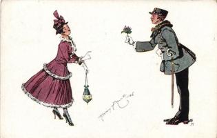 Lady with soldier s: Ferry Alle