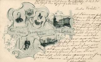 1898 Wilhelm II, Augusta Victoria, Wilhelm von Preußen, floral (EK)