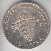 1938. 5P Ag "Szent István" T:2