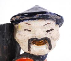 Gara kerámia, figurális írószertartó, mázas kerámia, jelzett, apró hibákkal, m:15 cm, h:15 cm