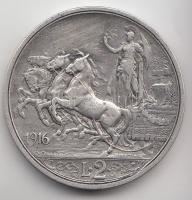 Olaszország 1916. 2L Ag T:2,2-
Italy 1916. 2 Lire Ag C:XF,VF