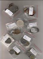 580 db vegyes fémpénz, egész világ, benne nominál, D.Reich, Albánia (régi), NSZK, stb.