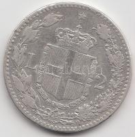 Olaszország 1887. 2L Ag "I. Umberto" T:3 Italy 1887. 2 Lire Ag "Umberto I" C:F