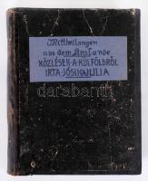 Jósika Julia: Mittheilungen aus dem Auslande. Eine Jugendschrift I-II Bde. / Közlések a külföldről. Fiatal olvasók számára I-II. Pest, 1855. Heckenast. Német-magyar kétnyelvű kiadás, újrakötve, amatőr félbőr kötésben, a litografált címképek hiányoznak, a 21-22. lap erősen sérült