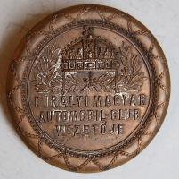 1930-as évek "Királyi Magyar Automobil Klub Vezetője" hátul névvel és számmal ellátott bronz kitűző T:2
