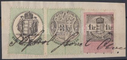 Okmánybélyeg + Hirdetménybélyeg vegyes felhasználással kivágáson