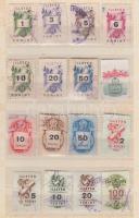 16 db illetékbélyeg az 1950-es évekből