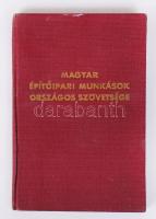 1946 Magyar Építőipari Munkások tagsági könyv, sok bélyeggel