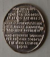 Svájc 1918. Katonai ezüstözött fém ovális plakett T:2 Szign:Hans Frei