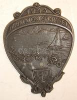 1943. "IX. Balatoni Sporthét" levente fém plakett, Szign:Maschefszky T:2