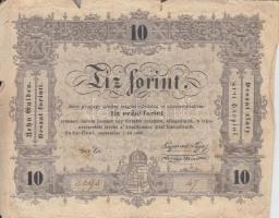 1848. 10Ft "Kossuth bankó" "büntetettnek" nyomdai elírás T:III-