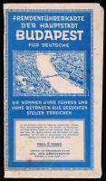 1929 Fremdeführkarte der Hauptstadt Budapest für Deutsche. Kgl. Ung. Kartographie. Idegenvezető Buda...