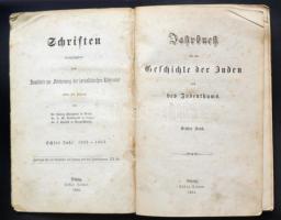 Jahrbuch für die Geschichte der Juden und des Judenthums. Bd. III. Leipzig, 1863, Oskar Leiner. Korabeli félvászon kötésben (a gerinc sérült, a kötéstáblák kopottasak) /  Half-linen binding, somewhat worn condition