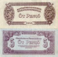 1944. 5P (2x) egyiknél alapszínhiány + ékezethiányok T:II