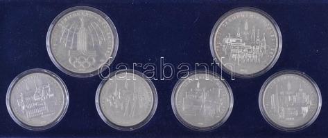 Szovjetunió 1977. 5R Ag "Olimpia" (4x) + 10R Ag "Olimpia" (2x) mind klf motívumm...