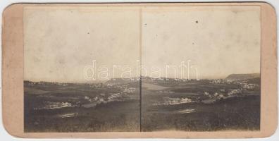 Cca 1900 sztereo fotó Dés és Désakna közötti útról, 9×18 cm