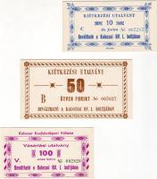 Börtönpénzek Kalocsa 10Ft, 50Ft, 100Ft (3 klf) T:I