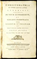 2db régi nyelvkönyv: Franz Ney: Ungarische Sprachlehre nach Ollendorff's Methode. Pest, 1867, Robert Lampel. Kopottas félvászon kötésben; Chrestomathia ex optimis linguae latinae autoribus concinnata in usum gymnasiorum, et scholarum grammaticarum per regnum Hungariae et provincias eidem adnexas. Budae, 1778, Typ. Univ. Sérült korabeli papírkötésben /  Somewhat worn condition