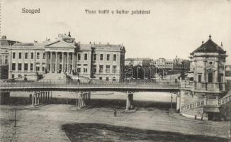 Szeged Tisza hídfő a Kultúrpalotával (ragasztónyom / gluemark)