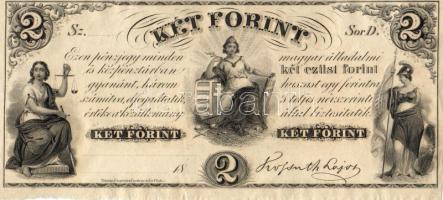 Philadelphia 18.. "Kossuth-bankó" emigrációs kiadás 2Ft sor "D" T:I