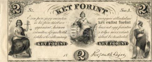 Philadelphia 18.. "Kossuth-bankó" emigrációs kiadás 2Ft sor "A" T:I