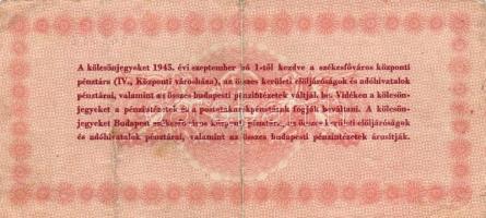 1945. Budapest "Élelmezési kölcsönjegy" 100Ft T:II-