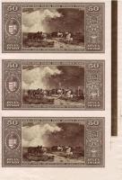 1945. 50P csak hátlapi nyomat jobb alsó ívszél, illesztőkereszttel és színsávval (3x) függőleges összefüggésben T:I
