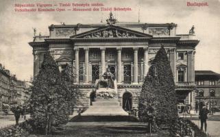 Budapest VIII. Népszínház - Vígopera, Tinódi Sebestyén szobra, Divald (EK)