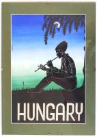 cca 1940 Kuklis jelzéssel: Hungary idegenforgalmi plakátterv. Akvarell, papír, paszpartuban / poster  22x30 cm