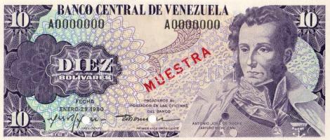 Venezuela 1980. 10B "Muestra"(minta) fny. + 3-as lyukasztás T:I