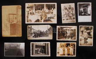 cca 1920-1940 Üzletek: 10db háború előtti fotó / Shops 10 pre-war photos