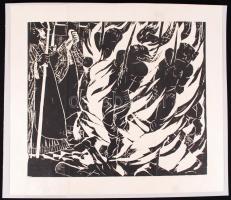 Derkovits Gyula (1894-1934): A Dózsa-sorozatból. Fametszet, papír, jelzés nélkül, restaurálva, 52×52 cm