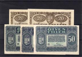 1920. 20f (2x) benne sorszám után pont T:I + 50f T:I + 50f (2x) T:II
