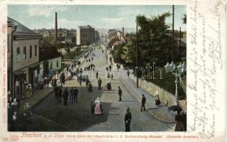 Cieszyn, Teschen an der Olsa; Sachsenberg Strasse / street