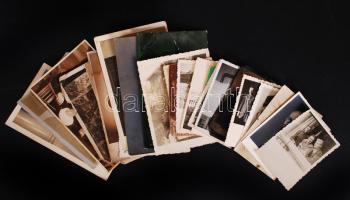 cca 1900-1945 26 db háború előtti portré fotó + 1 ferrotípia / Photos
