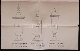 1896 Az ezredéves országos kiállítás rendezőségének levele, a kiállításon szabványos tárolóedények l...