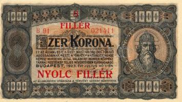 1923. 1000K 8f fny-sal T:I- (pici saroktörés)