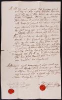 1792 Erdély, Bajesd magyar nyelven írt földzáloglevél viaszpecséttel