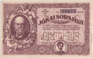 1925. "Jókai sorsjegy" 20.000K T:II